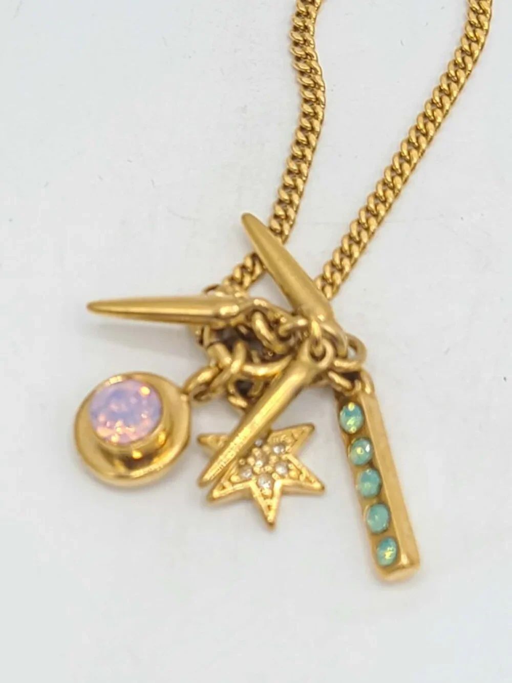 J Crew Gold Tone Charm Necklace